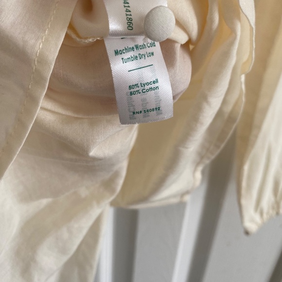 Marine Layer Ivory Smocked 3/4 Sleeve Peplum Top - Picture 6 of 6